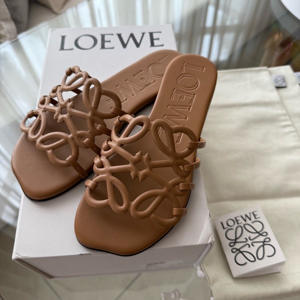 Authentic Loewe Petal Anagram Sandals